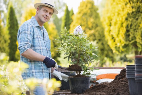 Local garden build work showing landscaping materials and layout